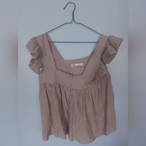 Brown Short Sleeve Dress